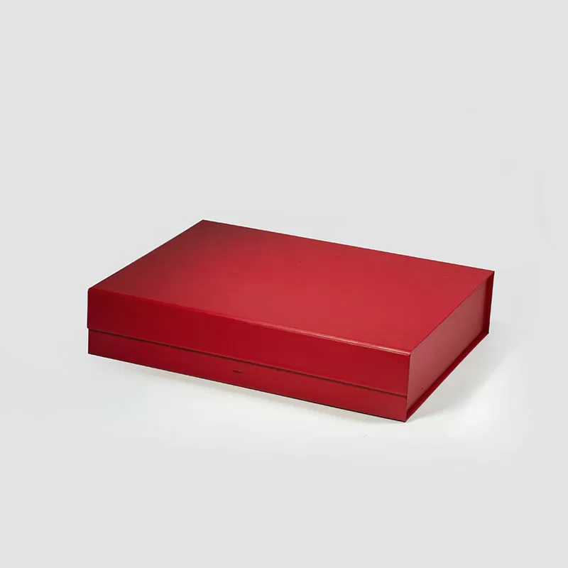A4 flache rote magnetische Geschenkbox mit Schleife – Geotobox