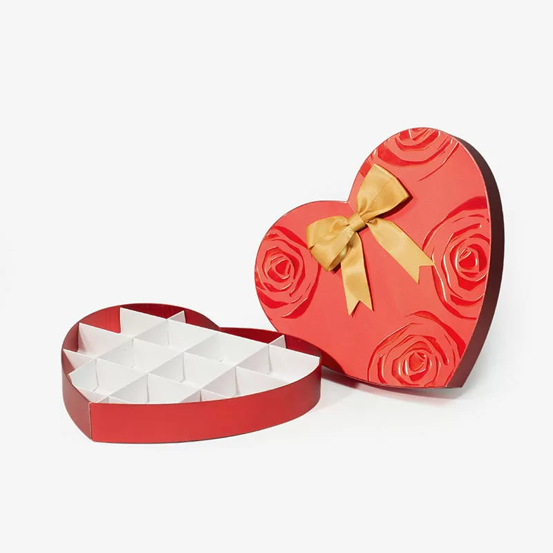Rote Folie Karton Herz geformt Geschenk-Box