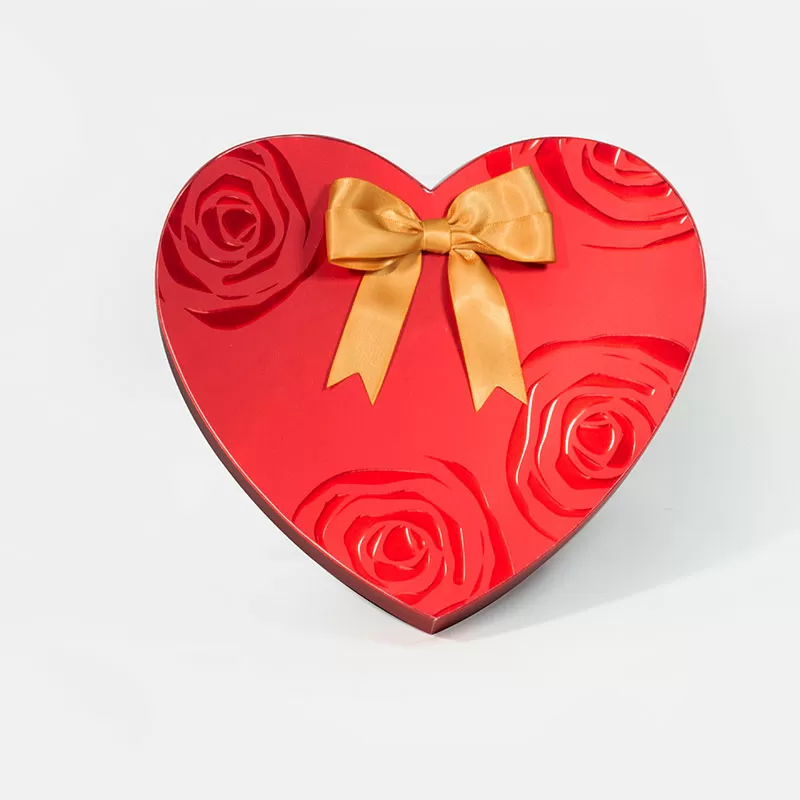 Rote Folie Karton Herz geformt Geschenk-Box