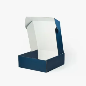 Caja para correo corrugado azul marino cuadrada mediana