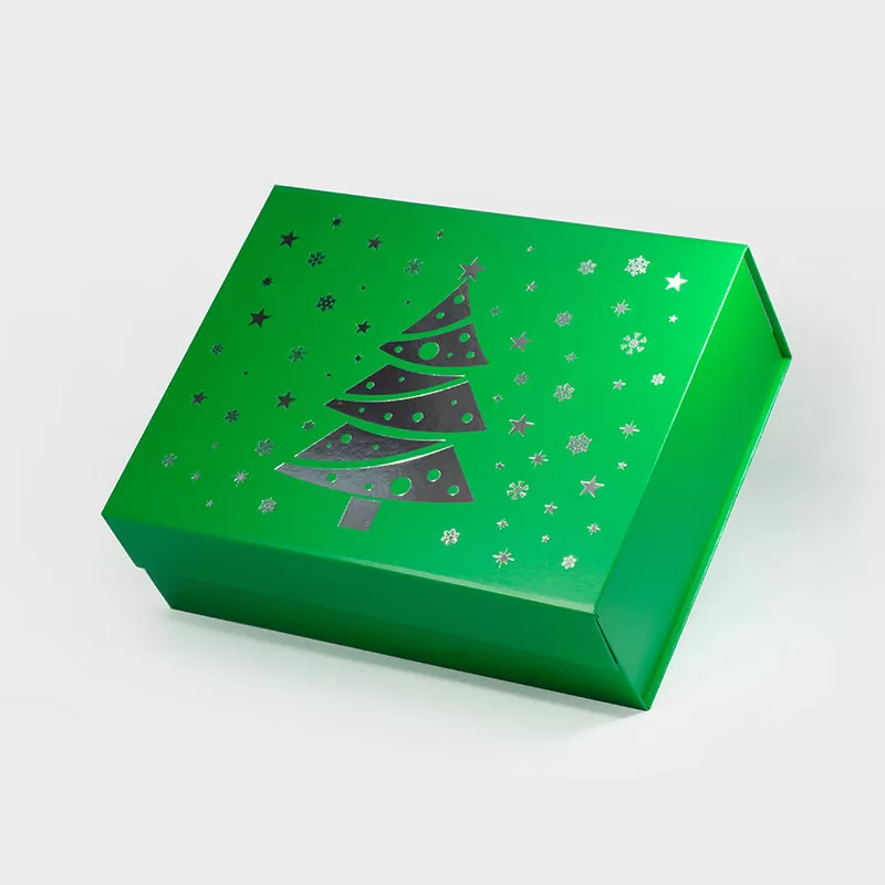 Boîte cadeau A4 vert foncé pour le réveillon de Noël – Geotobox