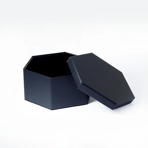 Petite boîte cadeau hexagonale noire