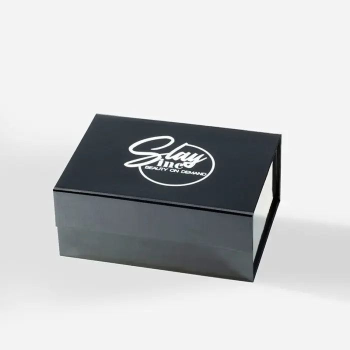 Gift box, cardboard, 155x130x50mm, magnetic closure, black (496865),  Neutraal