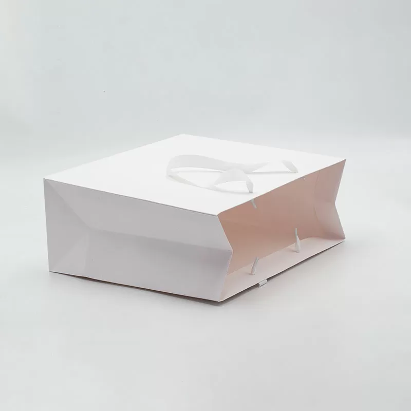A5 White Paper Gift Bag with Black Border - Geotobox