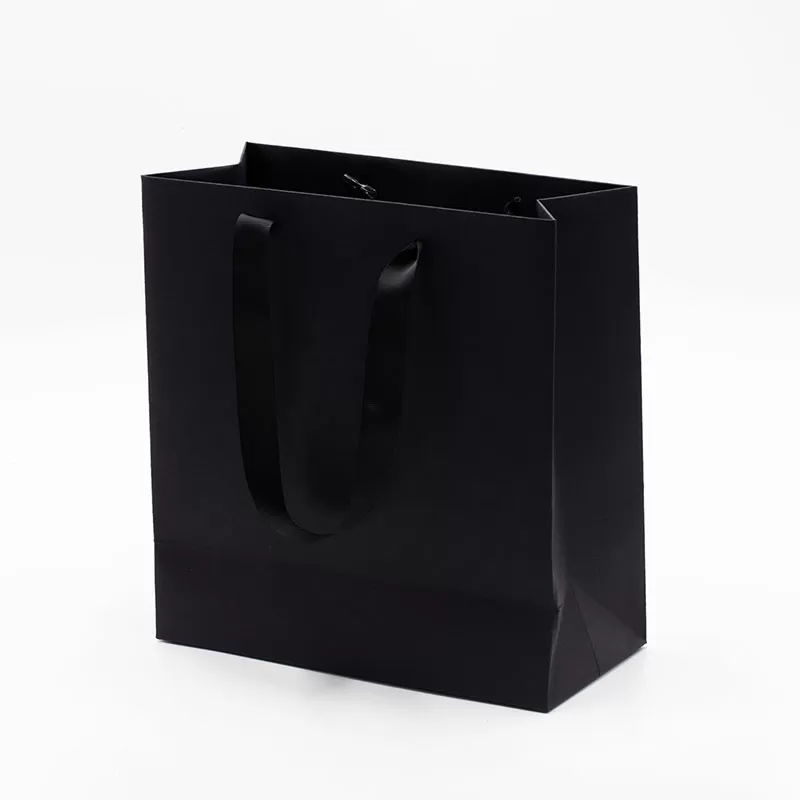 A5 Black Paper Gift Bag with Handle - Geotobox