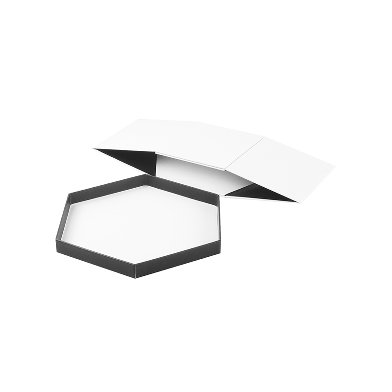 Folding white hexagon gift box