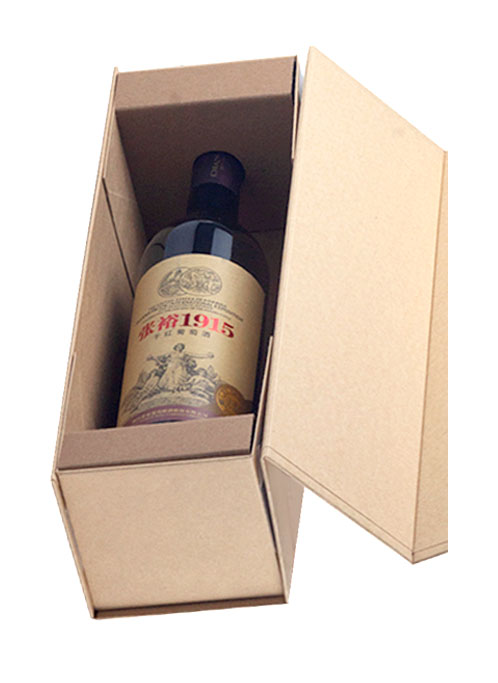 Wine bottle packaging gift box with card holder