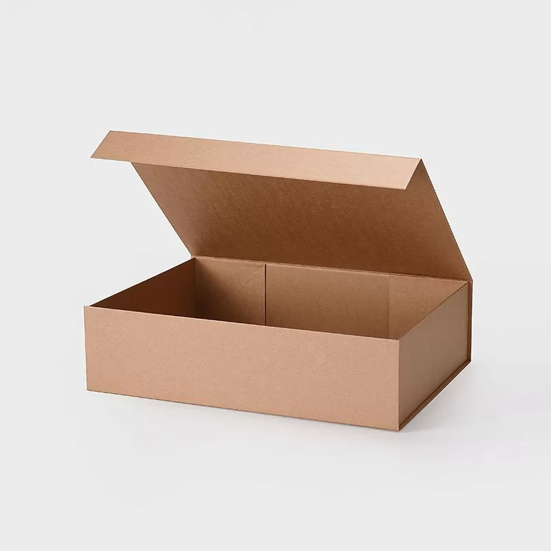 A3 Shallow Kraft Magnetic Gift Box with Ribbon - Geotobox