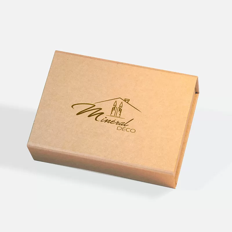 A6 Shallow Kraft Foil Stamping Custom Logo Magnetic Gift Box