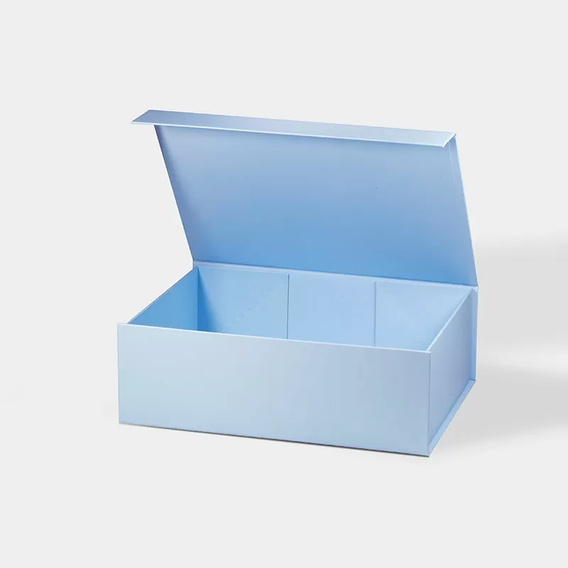 A5 Deep Baby Blue Magnetic Gift Box with Ribbon - Geotobox