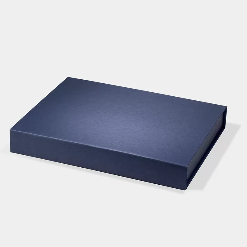 Medium Shallow Navy Blue Magnetic Closure Gift Box