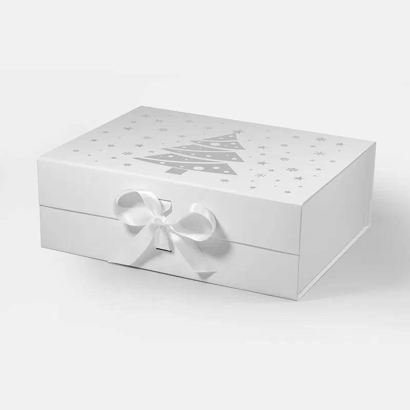 White Large Gift Boxes with changeable ribbon