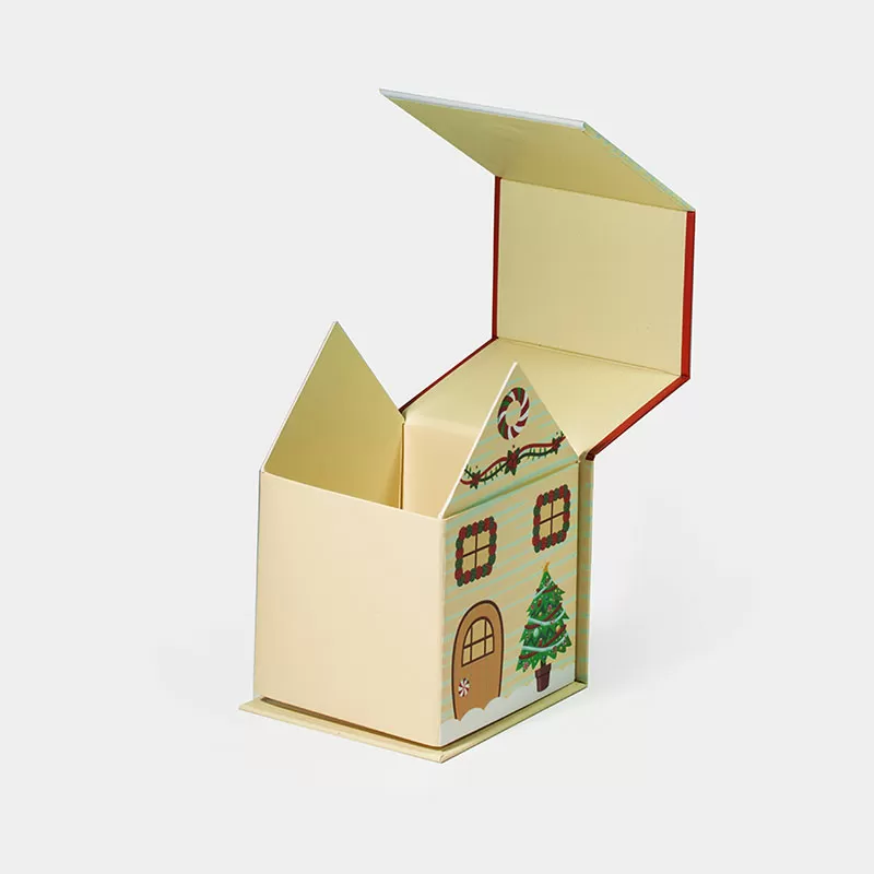 A Cute And Small Collapsible Christmas House Shape Gift Box!