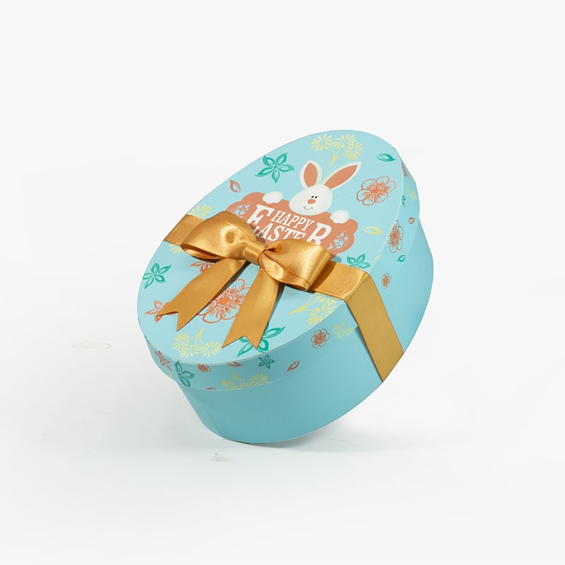 Easter egg shaped gift box with ribbon