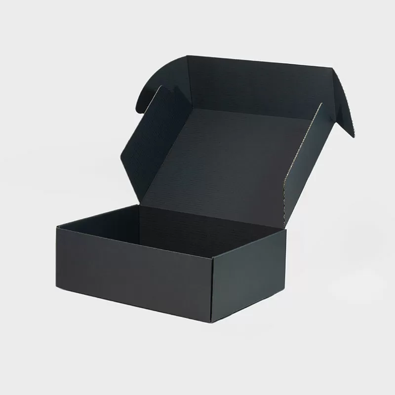 Medium Black Corrugated Mailer Box - Geotobox