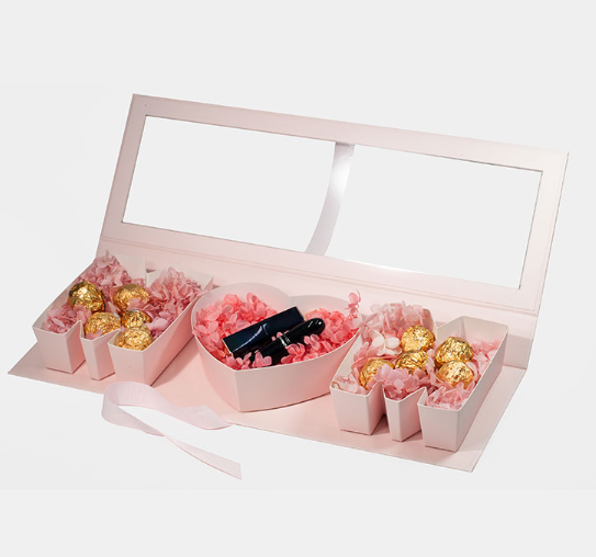 A Gift That Keeps on Giving: pink transparent window mother’s day gift box