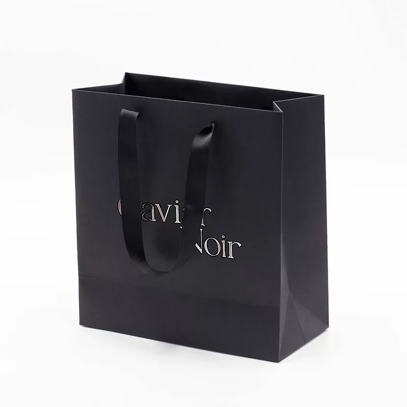 A5 Black Paper Gift Bag with Handle