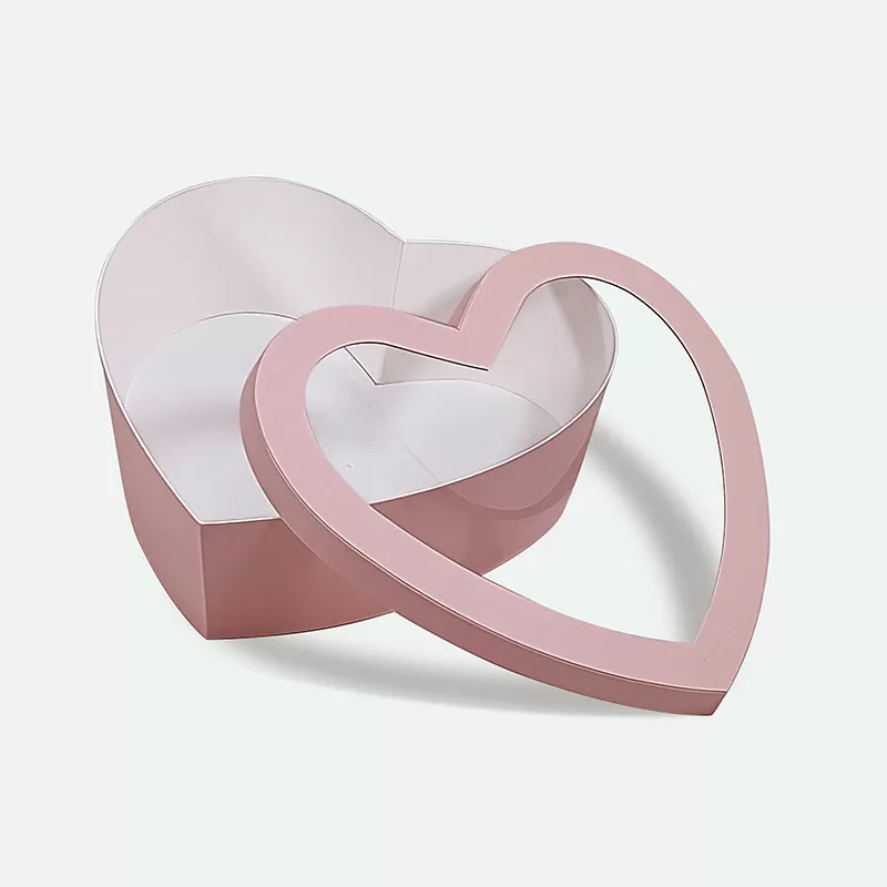 Pink Big Heart Shaped Gift Box with Window