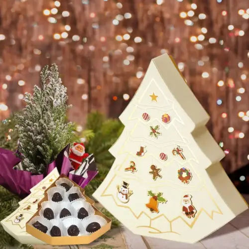 Ivory Christmas Tree Shaped Gift Box