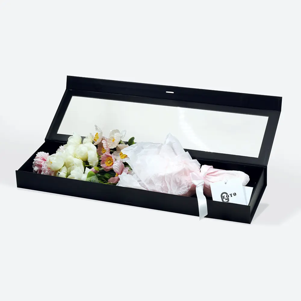F4 Black Magnetic Gift Box with Window
