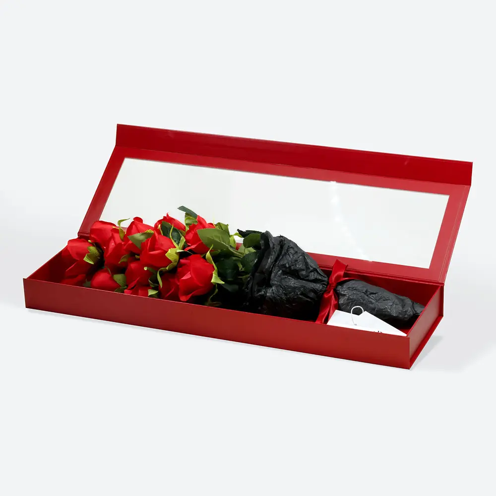 F4 Red Magnetic Gift Box with Window
