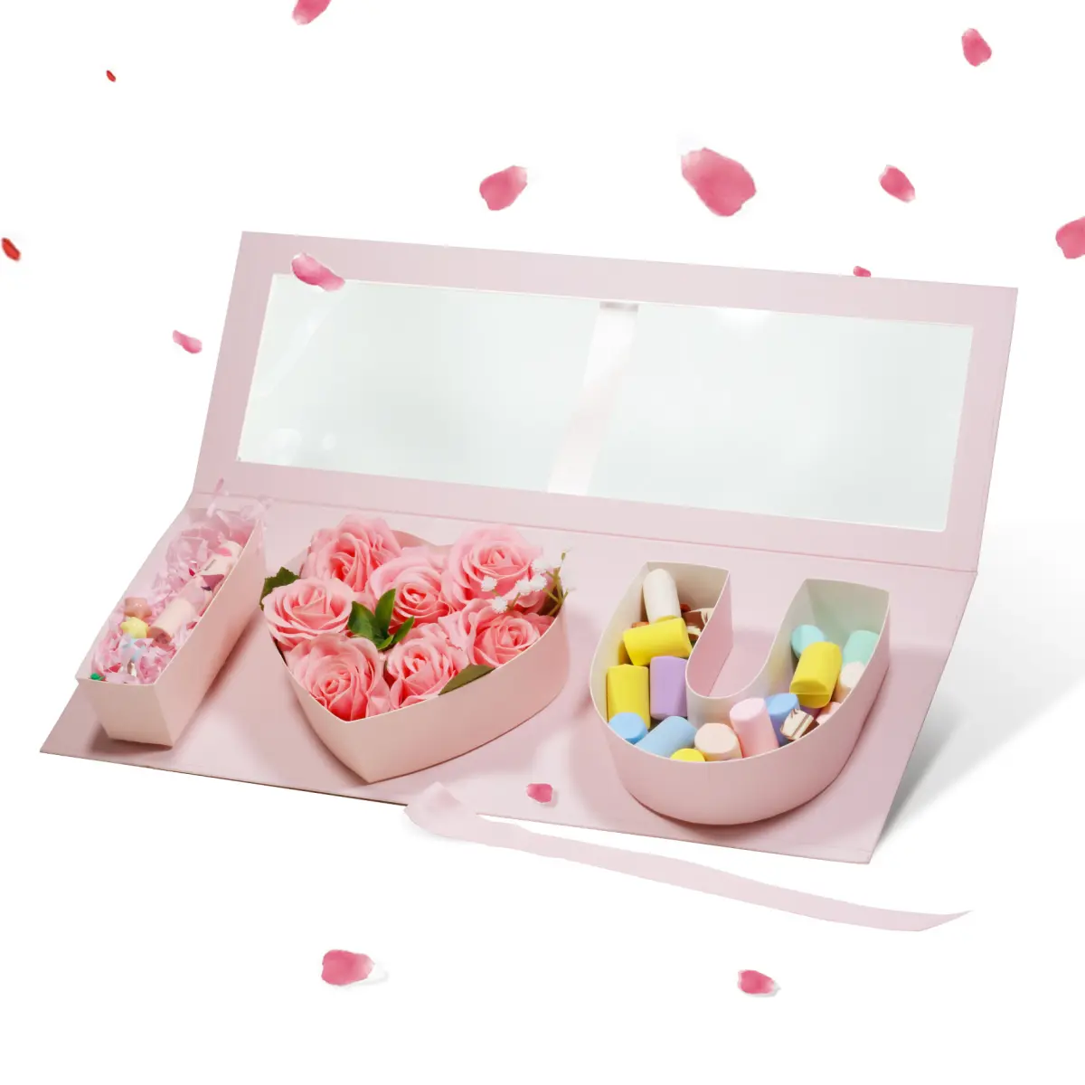 I Love You Shaped Pink Gift Box with Window