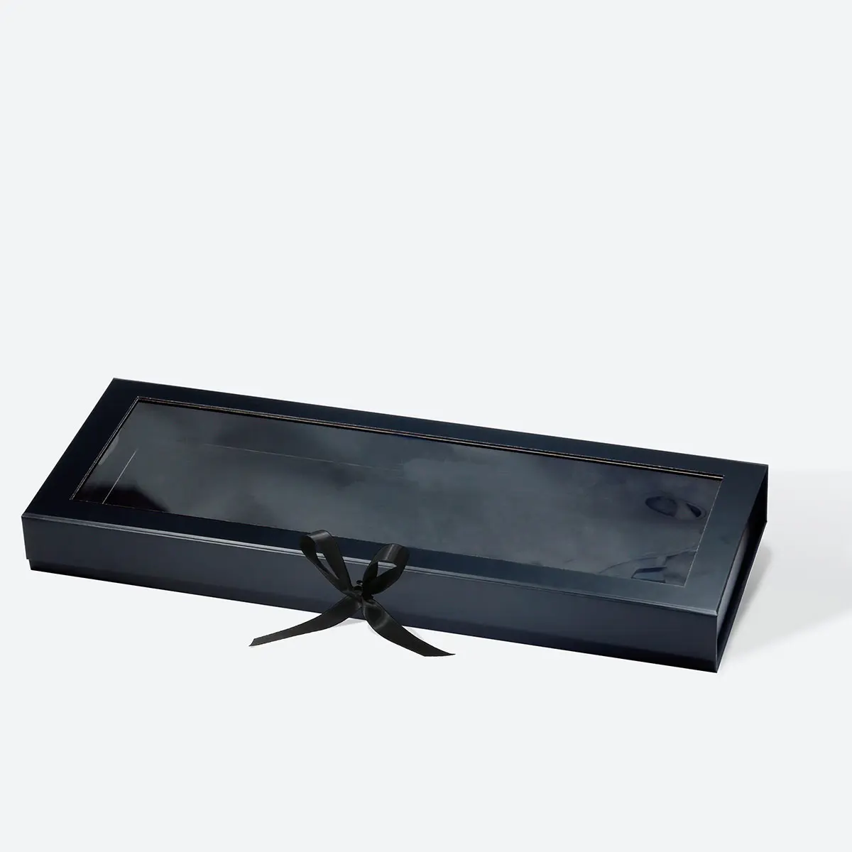 F3 Black Magnetic Gift Box with Ribbon and Window
