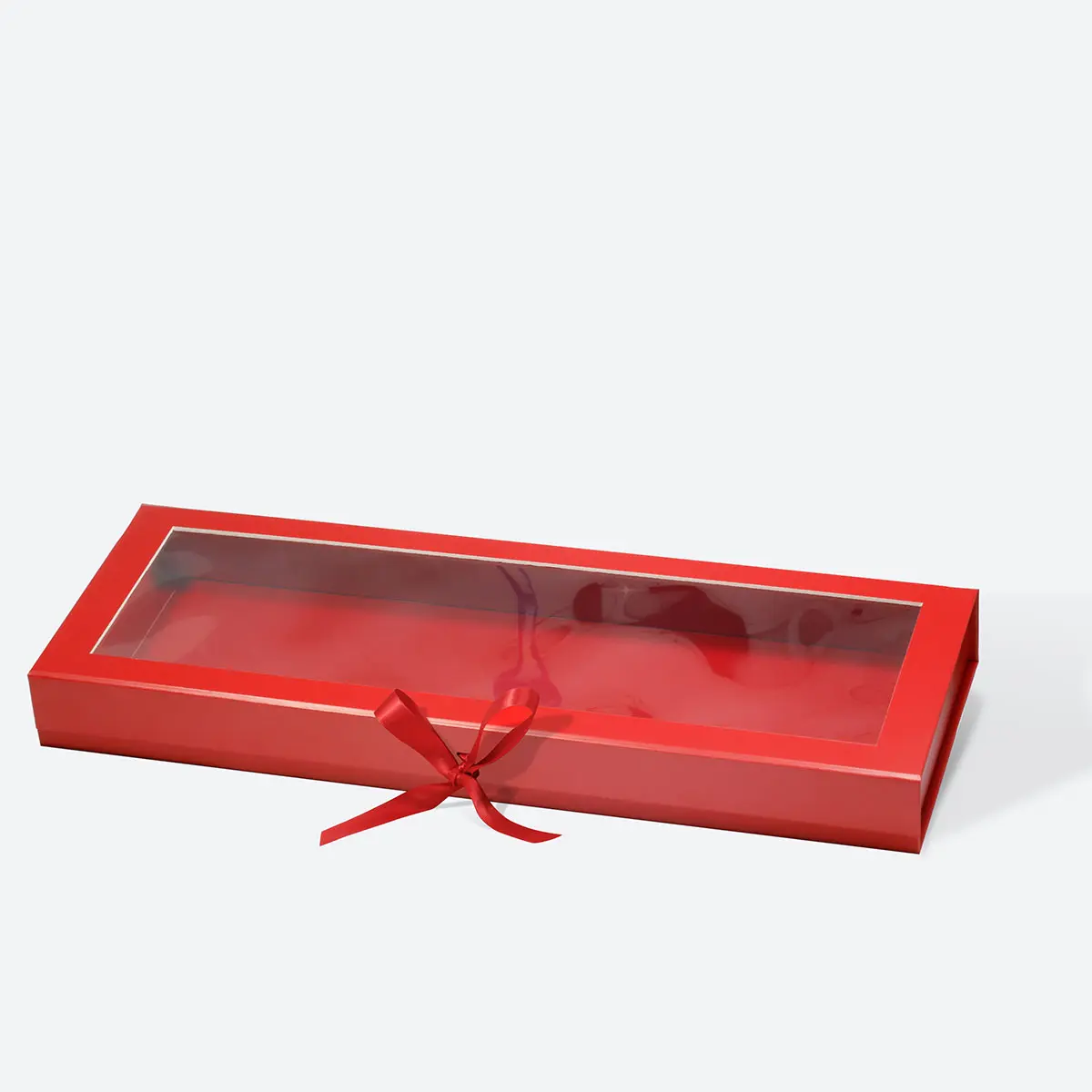 F3 Red Magnetic Gift Box with Ribbon and Window