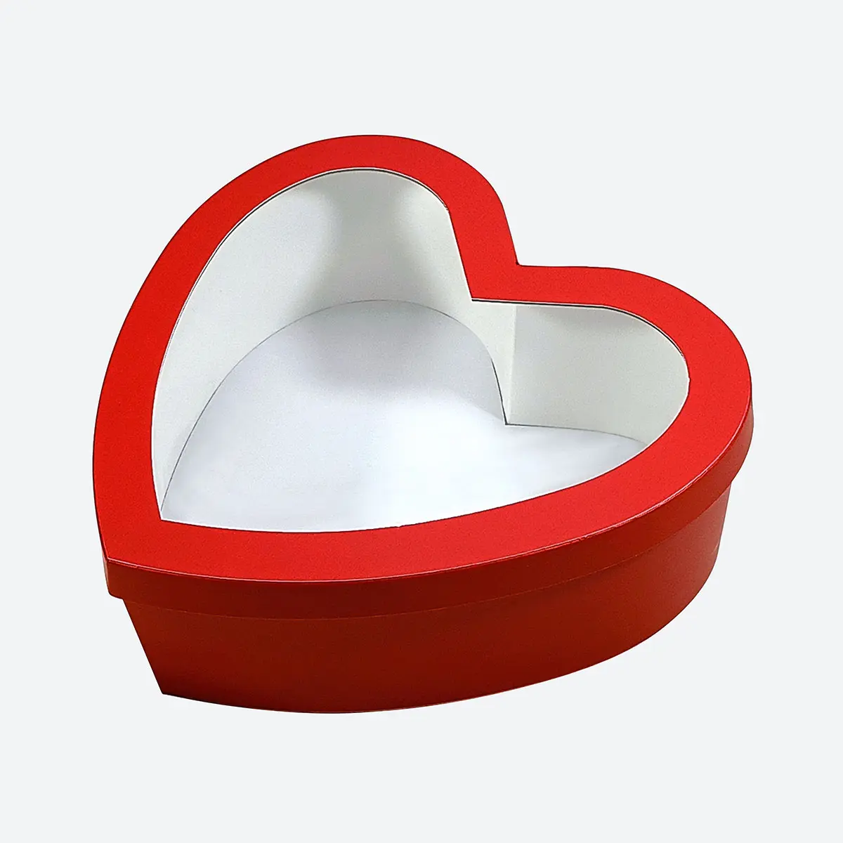 Red Big Heart Shaped Gift Box with Window