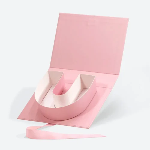White/Pink/Red Single U Letter Shaped Gift Box