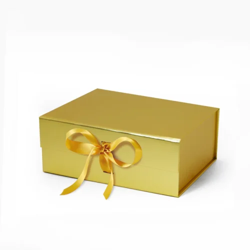 A5 Deep Gold Magnetic Gift Box with Ribbon