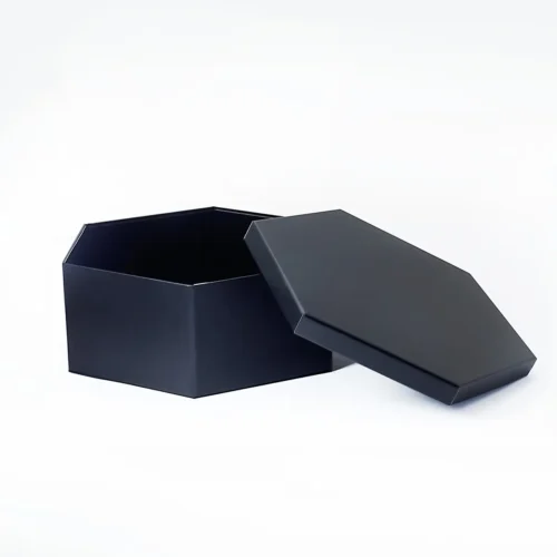 Medium Black Hexagonal Shaped Gift Box