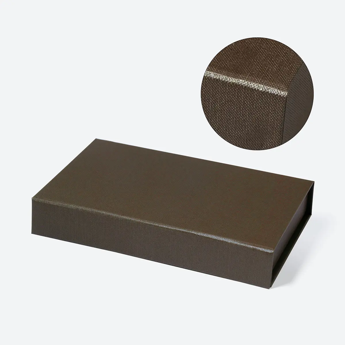 B6 Shallow Brown Oxford Texture Leather Paper Magnetic Gift Box