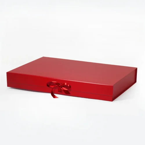 XL Shallow Red Magnetic Gift Box with Ribbon